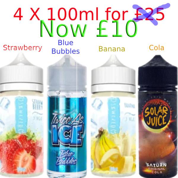 4 x 100ml Shortfills for £25 - Special Offer