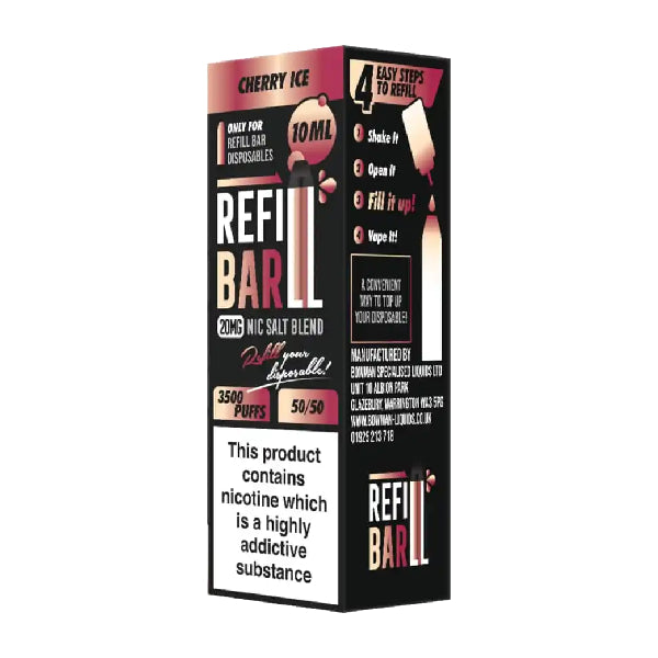 refill bar nic salt 10ml cherry ice 10mg