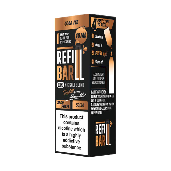 refill bar nic salt 10ml cola ice 10mg