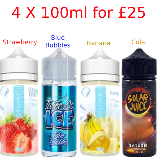 special offer 4 100ml liquids for £25